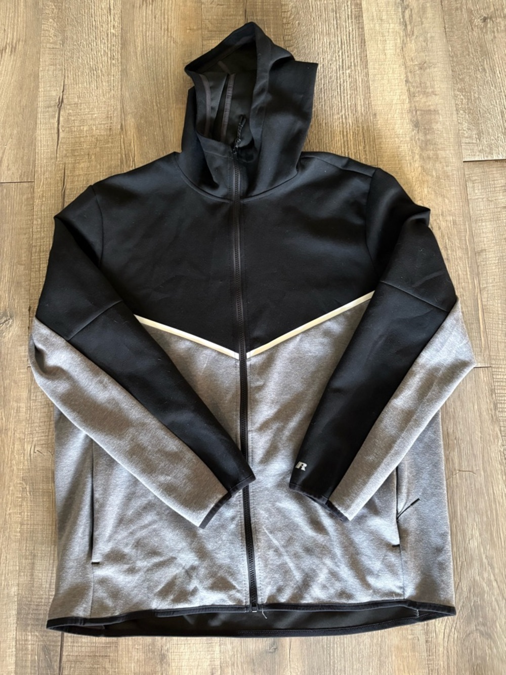Russell Athletic Black Hooded Fusion Knit Jacket